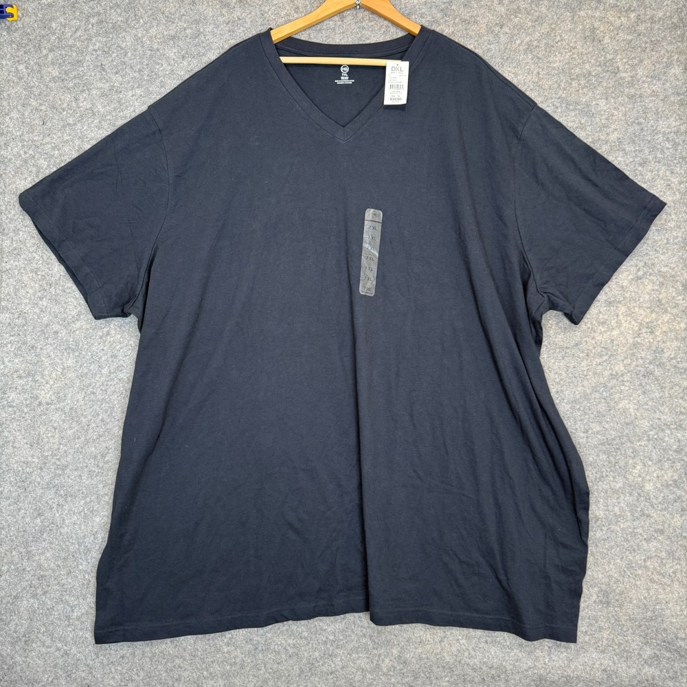 HB‎ Shirt Mens Big Tall 7XL V Neck Short Sleeve Dark Navy Blue Tee Tshirt NEW